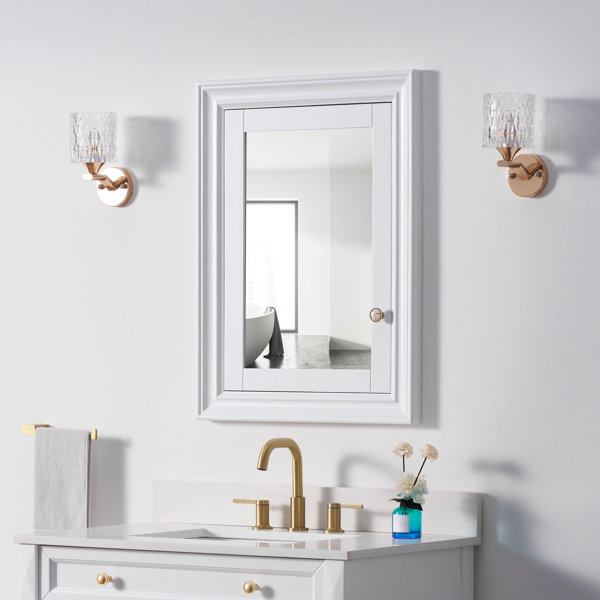 Winston Porter 32''H Recessed Mount Solid Wood Framed Medicine